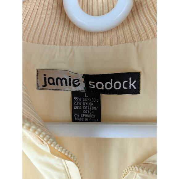 Jamie Sadock Large Silk Blend Zip Front Active Golf Jacket yellow peach READ - Picture 3 of 12